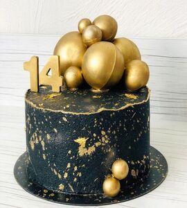 Торт черный с золотом №129461