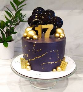 Торт черный с золотом №129463