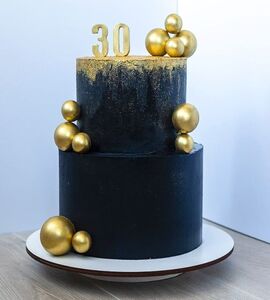 Торт черный с золотом №129466