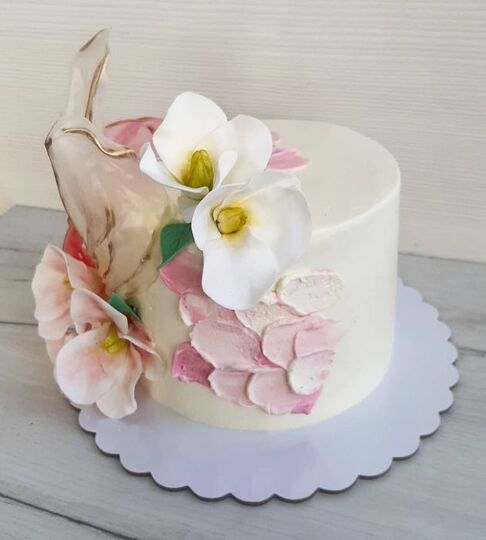 Торт кремовый девочке с цветами №134419