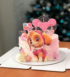 Торт с собачкой девочке без мастики №149824