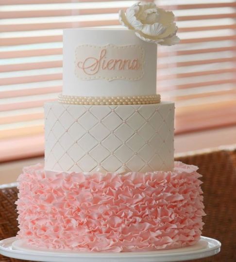 Свадебный торт с рюшами №131902