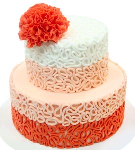 Свадебный торт с рюшами №131904