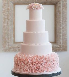 Свадебный торт с рюшами №131908