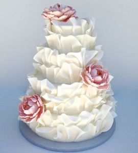 Свадебный торт с рюшами №131910