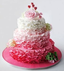 Свадебный торт с рюшами №131914