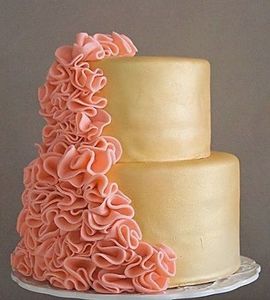 Свадебный торт с рюшами №131916