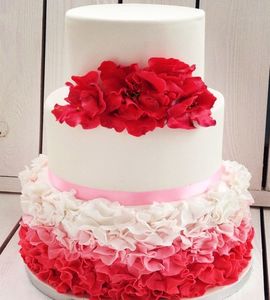 Свадебный торт с рюшами №1319018
