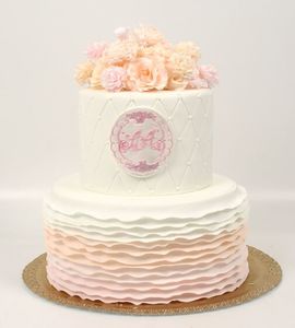 Свадебный торт с рюшами №131921