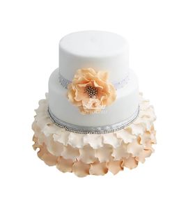 Свадебный торт с рюшами №131929