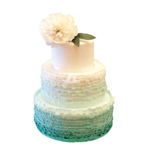 Свадебный торт с рюшами №131930