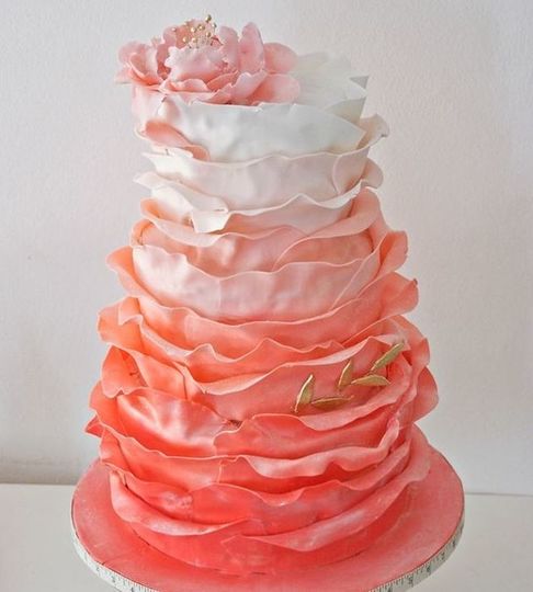 Свадебный торт с рюшами №131932