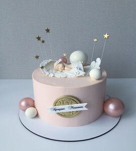Торт розовый с золотом №142911