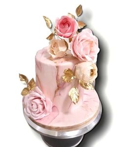 Торт розовый с золотом №142914