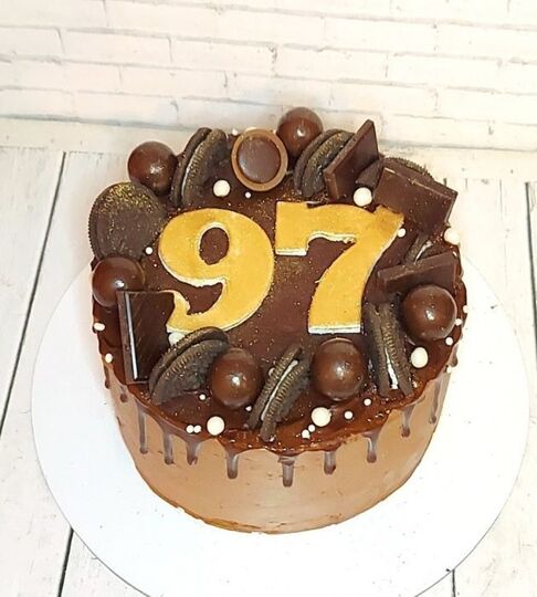 Торт на 97 лет женщине шоколадный №112709