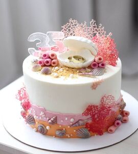 Торт на Коралловую свадьбу №194143