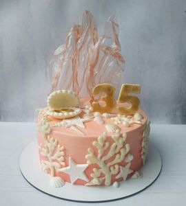 Торт на Коралловую свадьбу №194145