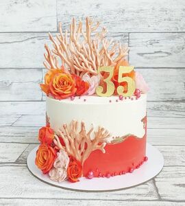 Торт на Коралловую свадьбу №194147