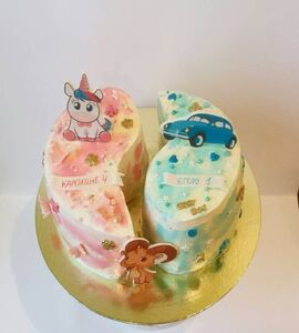 Торт двойной для мальчика и девочки №124021