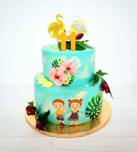 Торт двойной для мальчика и девочки №124033