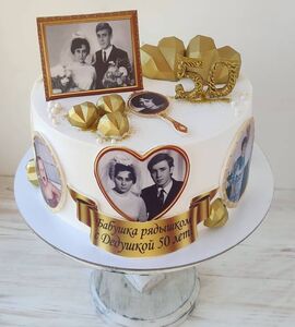 Торт на Золотую свадьбу №195675