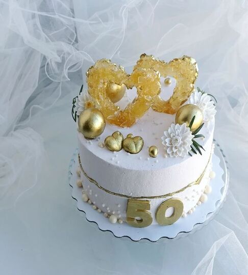 Торт на Золотую свадьбу №195678