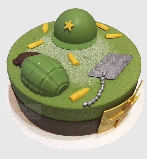 Торт на военную тему велюр