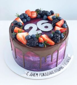 Торт фиолетовый с ягодами №179110