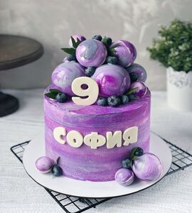 Торт фиолетовый с ягодами №179115