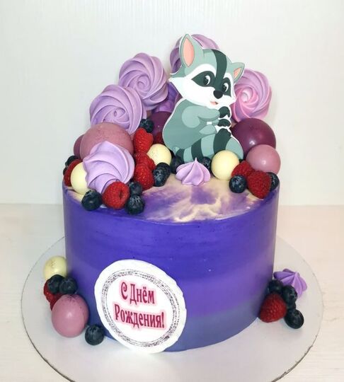Торт фиолетовый с ягодами №179120
