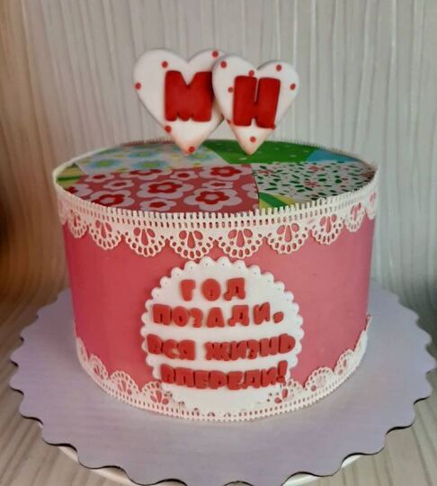 Торт на 1 год свадьбы №190707