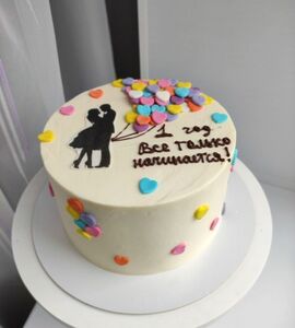 Торт на 1 год свадьбы №190713