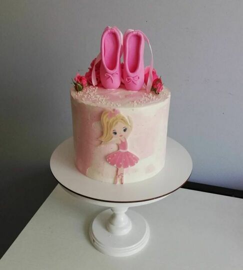 Торт с розовыми пуантами балерине №451449