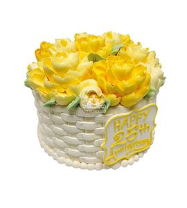 Торт Корзина с цветами из крема