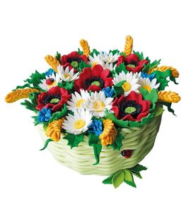 Торт Корзина с полевыми цветами