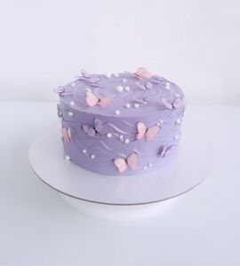 Торт фиолетовый с бабочками №178903
