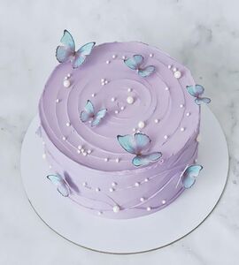 Торт фиолетовый с бабочками №178910