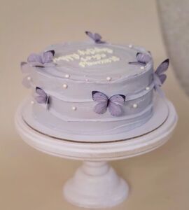 Торт фиолетовый с бабочками №178913