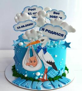 Торт на рождение мальчика №487420