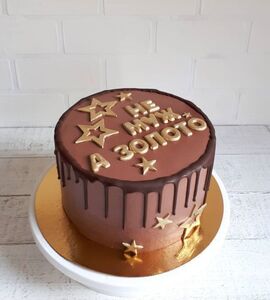 Торт коричневый с золотом №153234