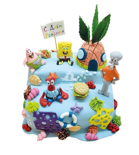 Торт Губка Боб на дне рождения