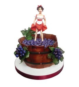 Торт Поп Арт девушка в бочке винограда №169935