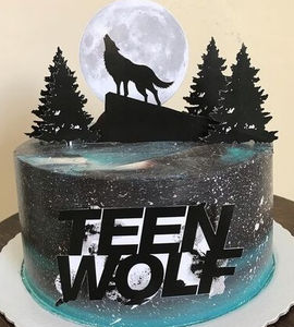 Торт Teen wolf с волком и луной