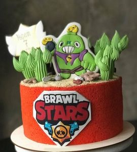 Торт Brawl Stars со Спайком №360113