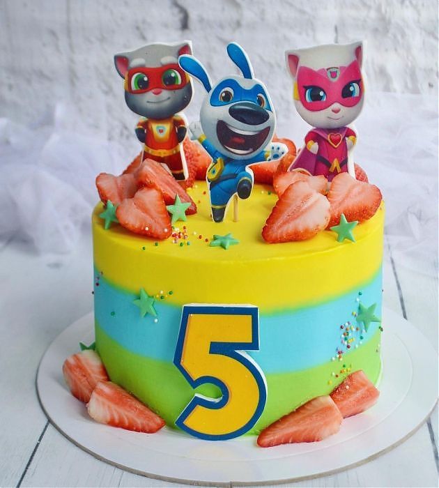 Торт Говорящий Том на 5 лет №733424