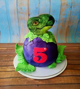 Торт яйцо динозавра на 5 лет №190505