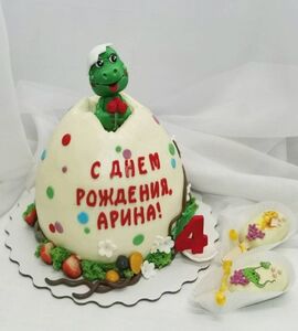 Торт яйцо динозавра на день рождения №190507
