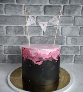 Торт черно-розовый №185408