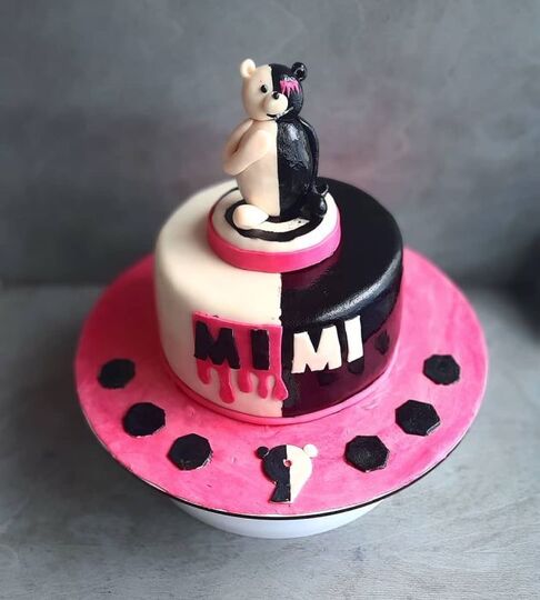 Торт черно-розовый №185411