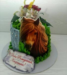 Торт с лошадью на день рождения №491420